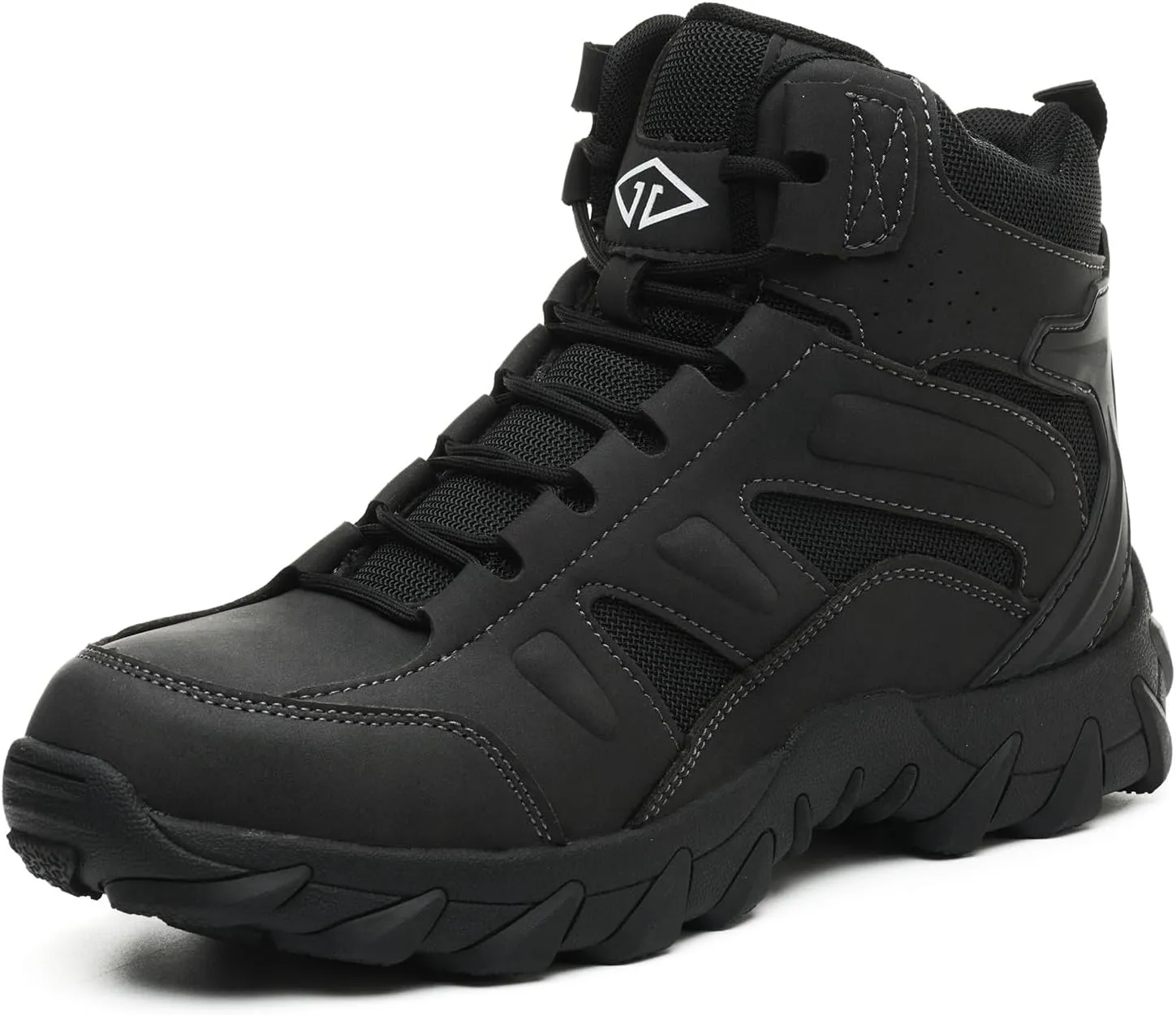 Work Boots for Men Comfortable Steel Toe Boots，Indestructible Industrial & Construction Safety Shoes Non Slip Mens Composite Toe Boots
