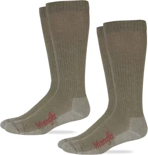 Wrangler Men's Premier Collection Western Over The Calf Boot Socks (2 Pairs)