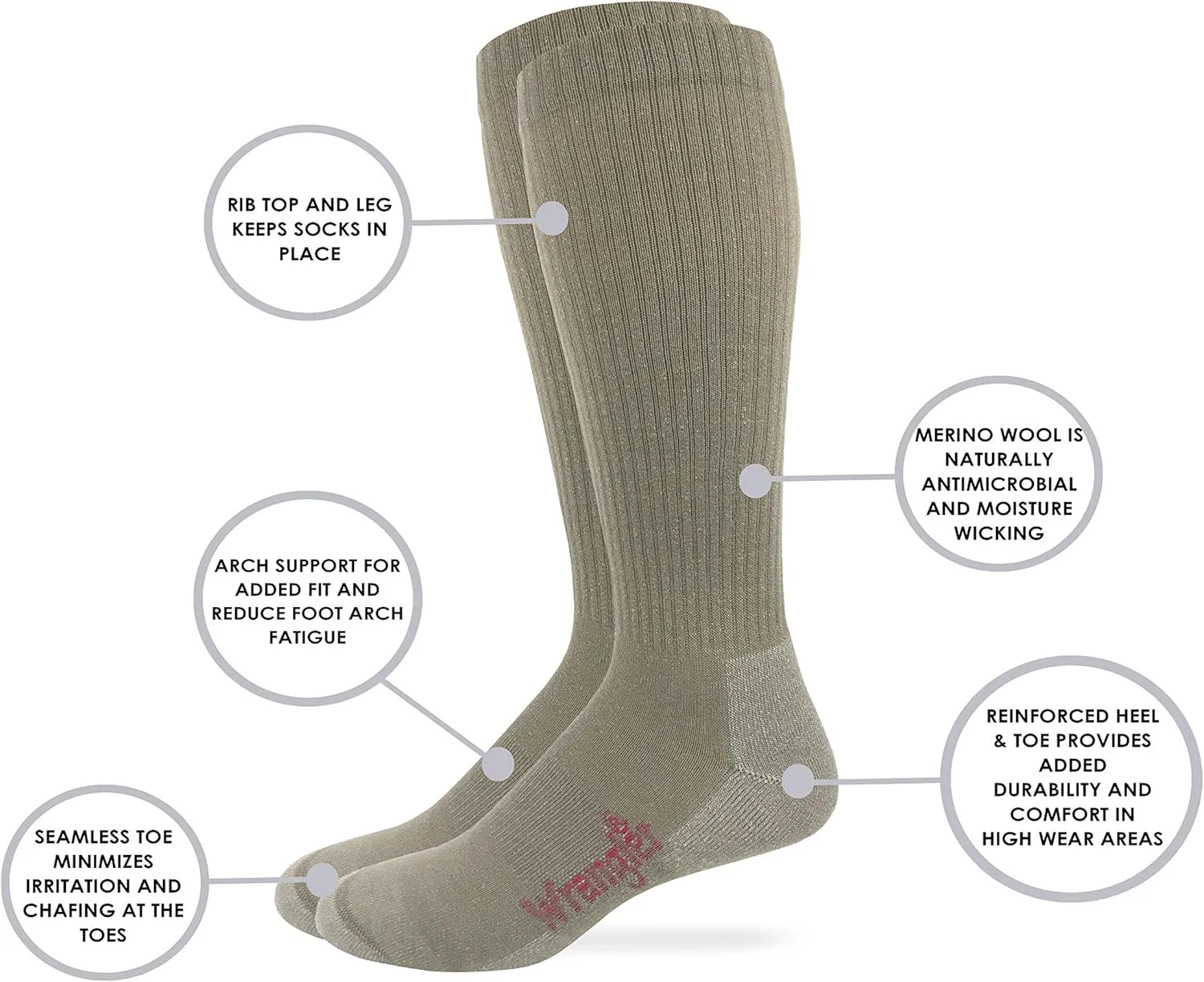 Wrangler Men's Premier Collection Western Over The Calf Boot Socks (2 Pairs)