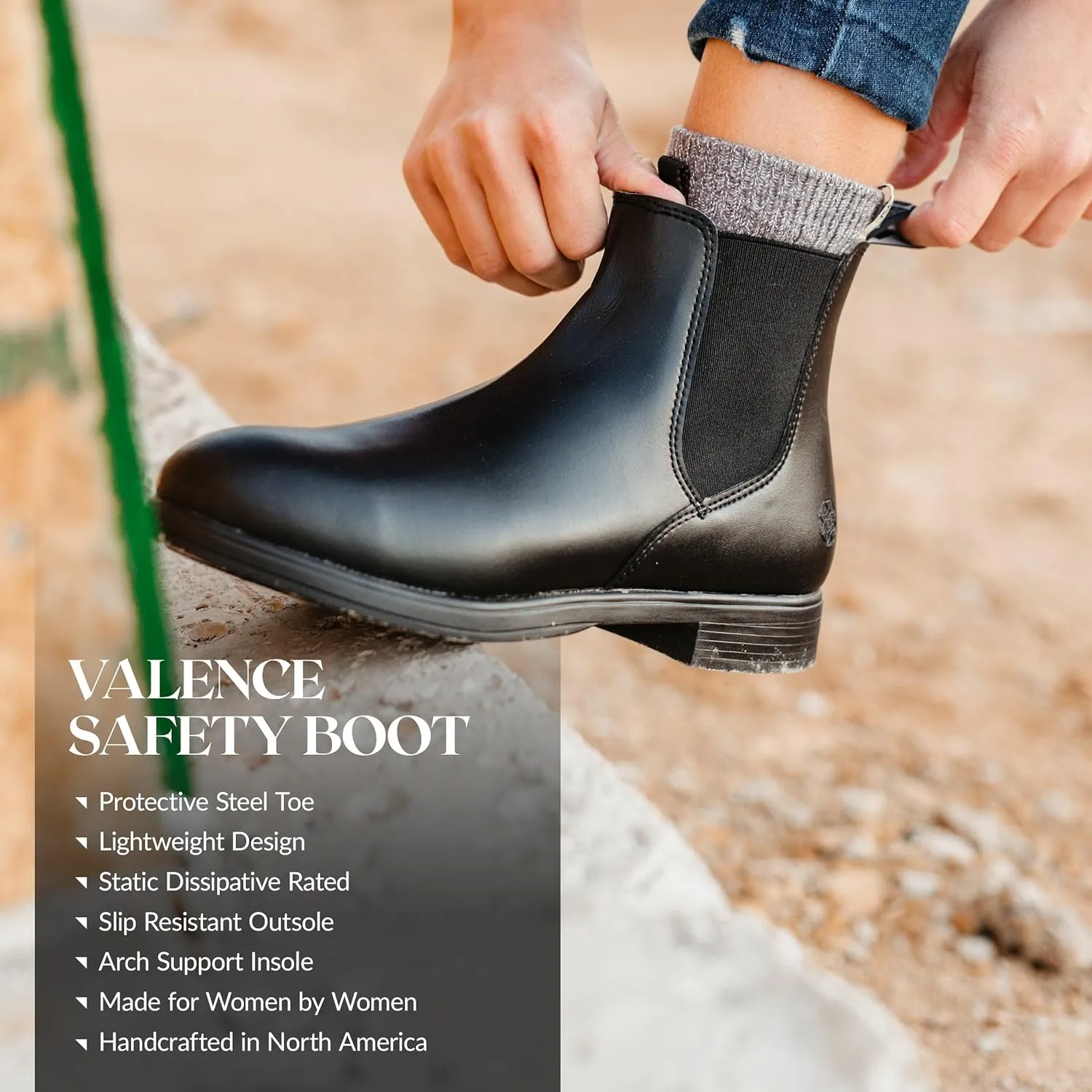 Xena Workwear Women's Valence SD Safety Boot, Vegan Onyx, Steel Toe