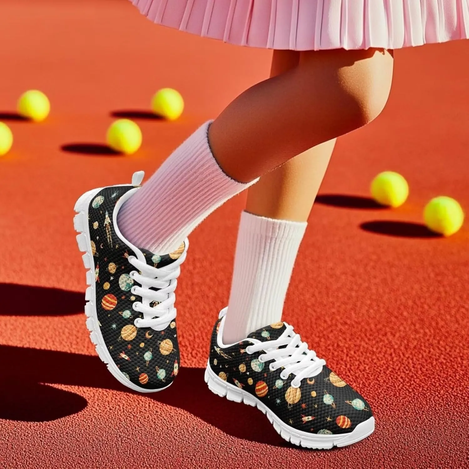 Xoenoiee Kids Athletic Tennis Sneakers for Boy Girl Breathable Running Shoe Walking Shoes