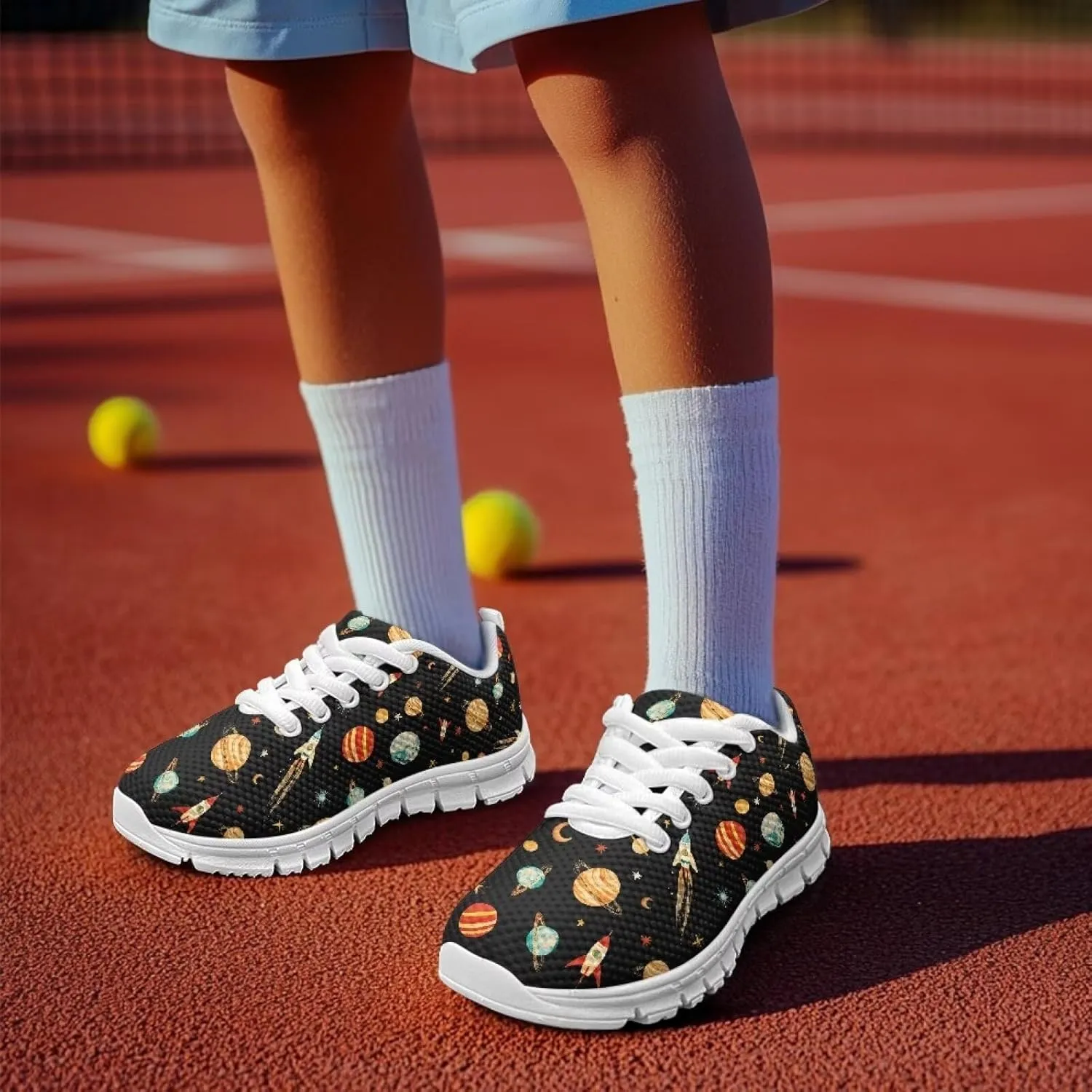 Xoenoiee Kids Athletic Tennis Sneakers for Boy Girl Breathable Running Shoe Walking Shoes