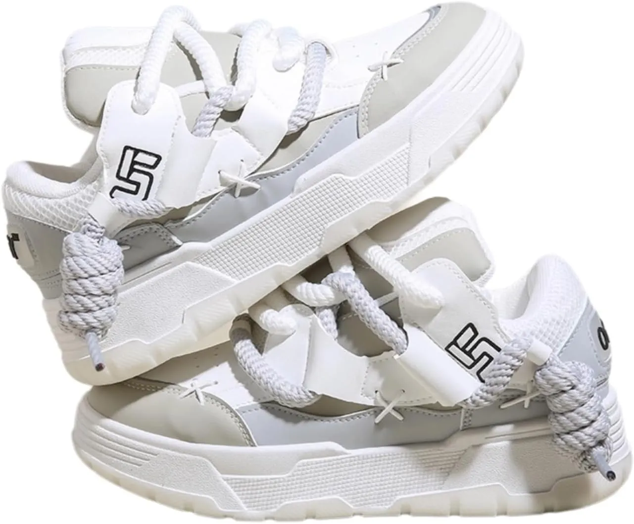 Y2K Walking Cute Sneakers for Women Thick Sole Walking Shoes Flat Platform Chunky Kawaii Style
