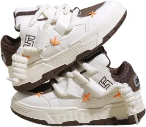 Y2K Walking Cute Sneakers for Women Thick Sole Walking Shoes Flat Platform Chunky Kawaii Style