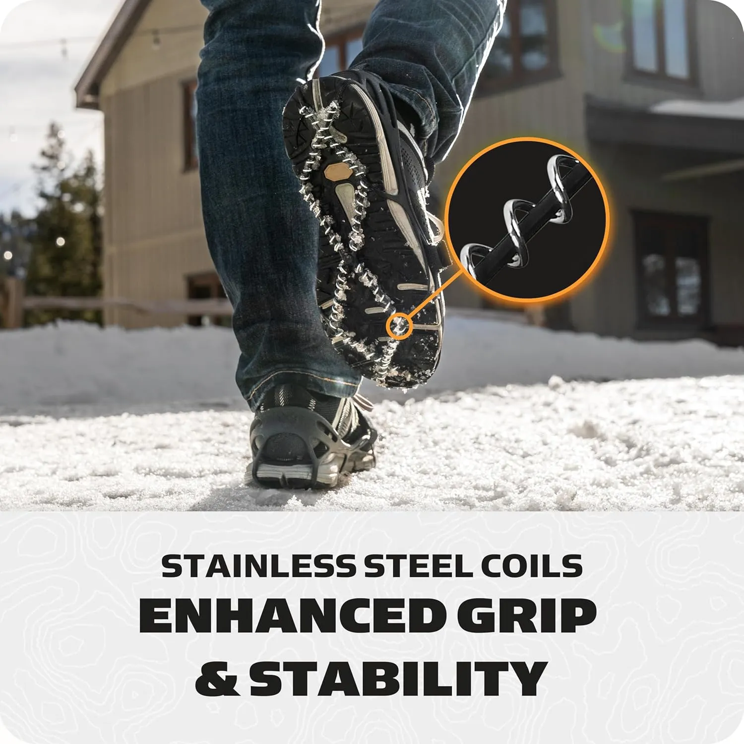 Yaktrax Pro Traction Cleats - 360-Degree Grip on Snow, Ice, & Multi-terrain Surfaces - Elastic Outer Band w/ Easy-On/Off Heel Tab & 1.4mm Stainless Steel Coils - Abrasion Resistant - Unisex