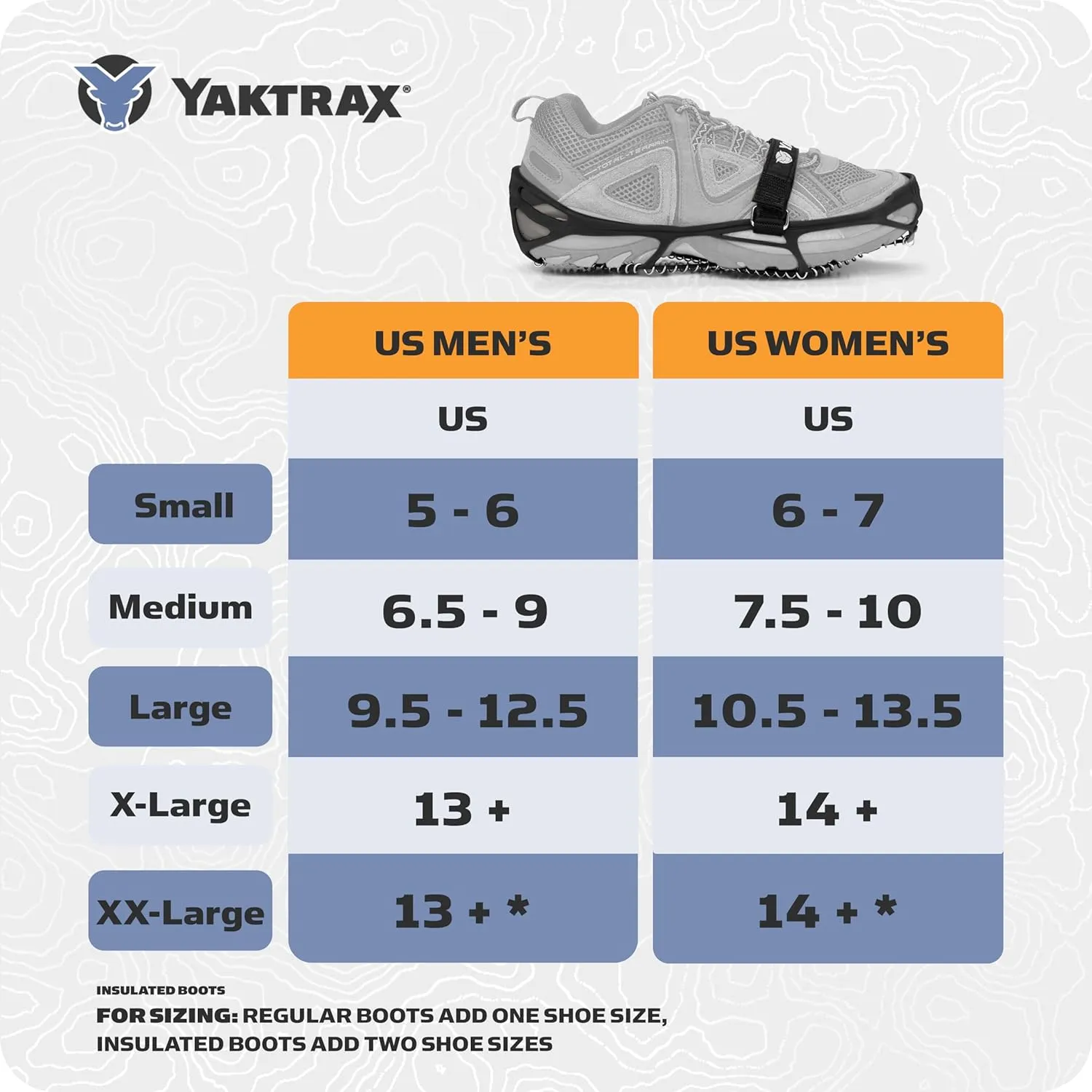 Yaktrax Pro Traction Cleats - 360-Degree Grip on Snow, Ice, & Multi-terrain Surfaces - Elastic Outer Band w/ Easy-On/Off Heel Tab & 1.4mm Stainless Steel Coils - Abrasion Resistant - Unisex