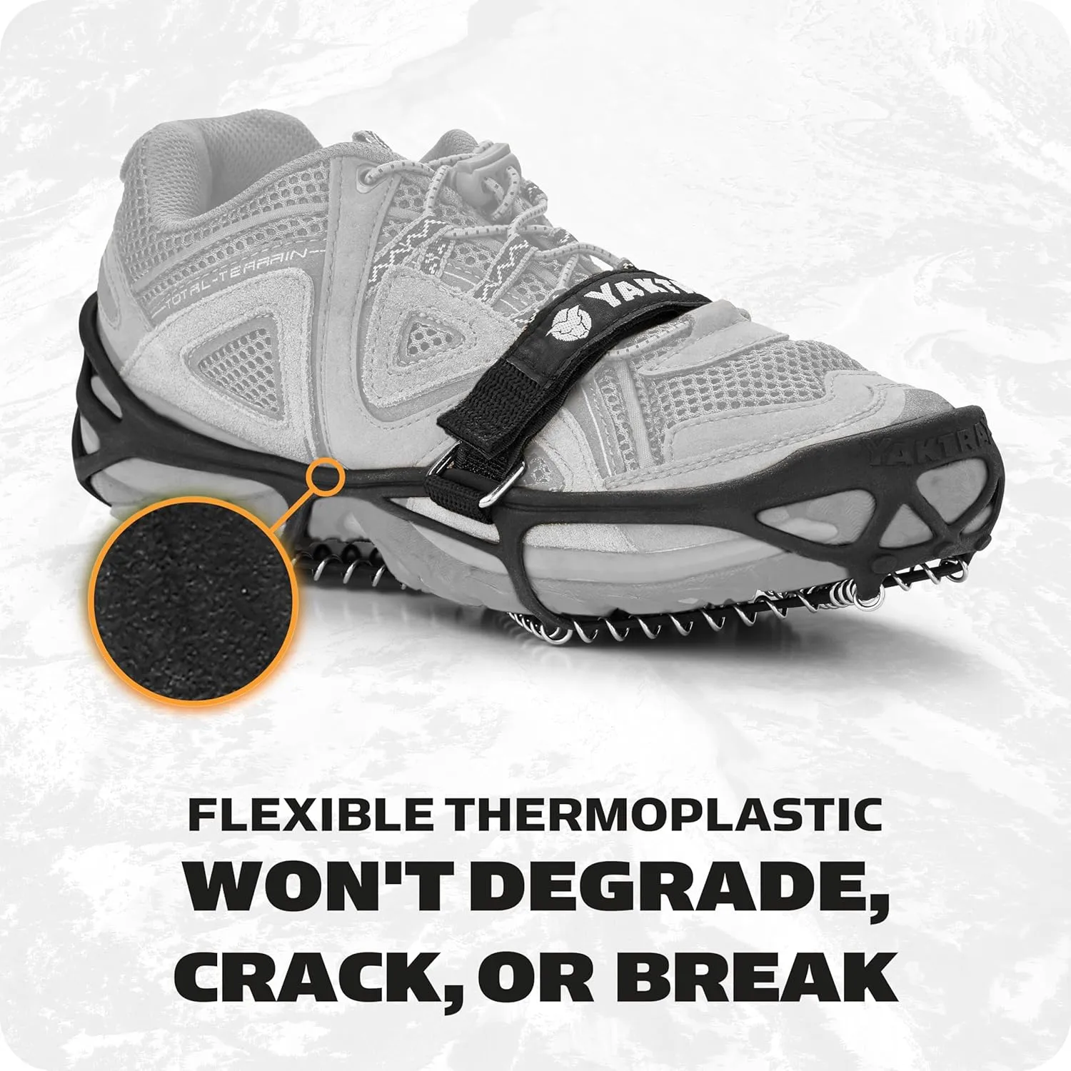 Yaktrax Pro Traction Cleats - 360-Degree Grip on Snow, Ice, & Multi-terrain Surfaces - Elastic Outer Band w/ Easy-On/Off Heel Tab & 1.4mm Stainless Steel Coils - Abrasion Resistant - Unisex