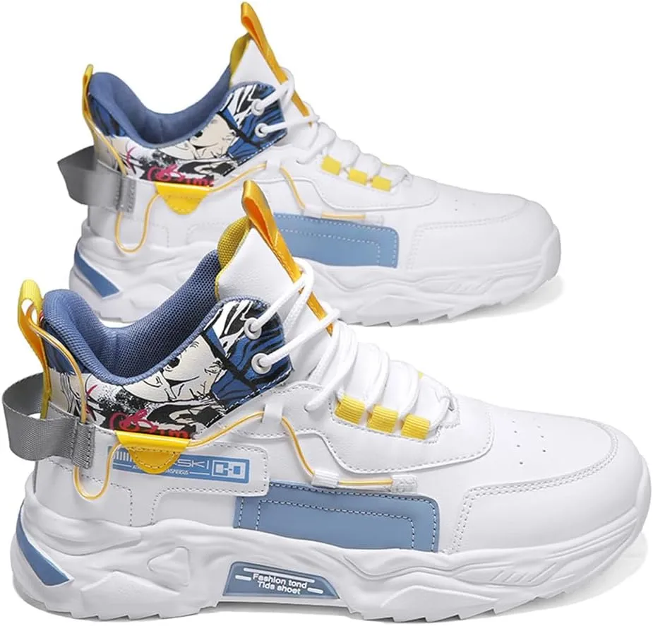 YAXE Men’s High Top Chunky Sneakers Running Sports Shoes