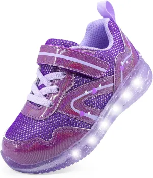 YESKIS Toddler Boys Girls Light Up Shoes LED Flashing Lightweight Mesh Breathable Adorable Running Sneakers for Toddler and Little Kid