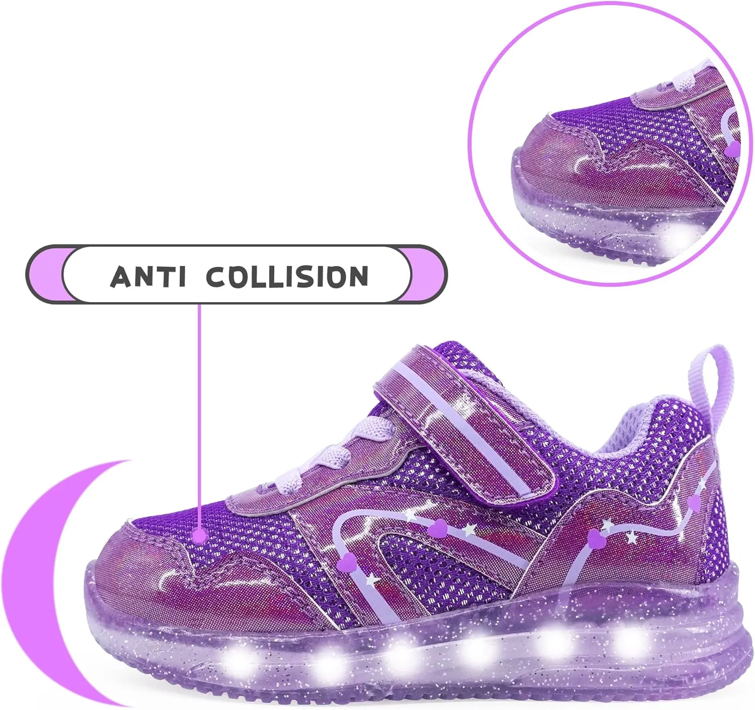 YESKIS Toddler Boys Girls Light Up Shoes LED Flashing Lightweight Mesh Breathable Adorable Running Sneakers for Toddler and Little Kid