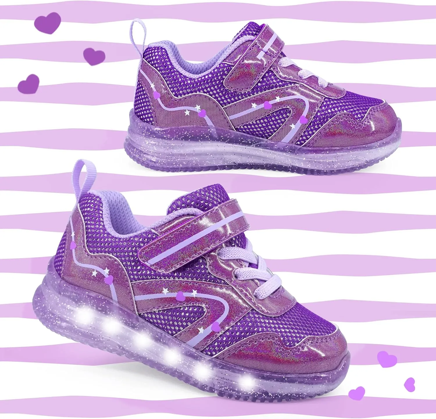 YESKIS Toddler Boys Girls Light Up Shoes LED Flashing Lightweight Mesh Breathable Adorable Running Sneakers for Toddler and Little Kid