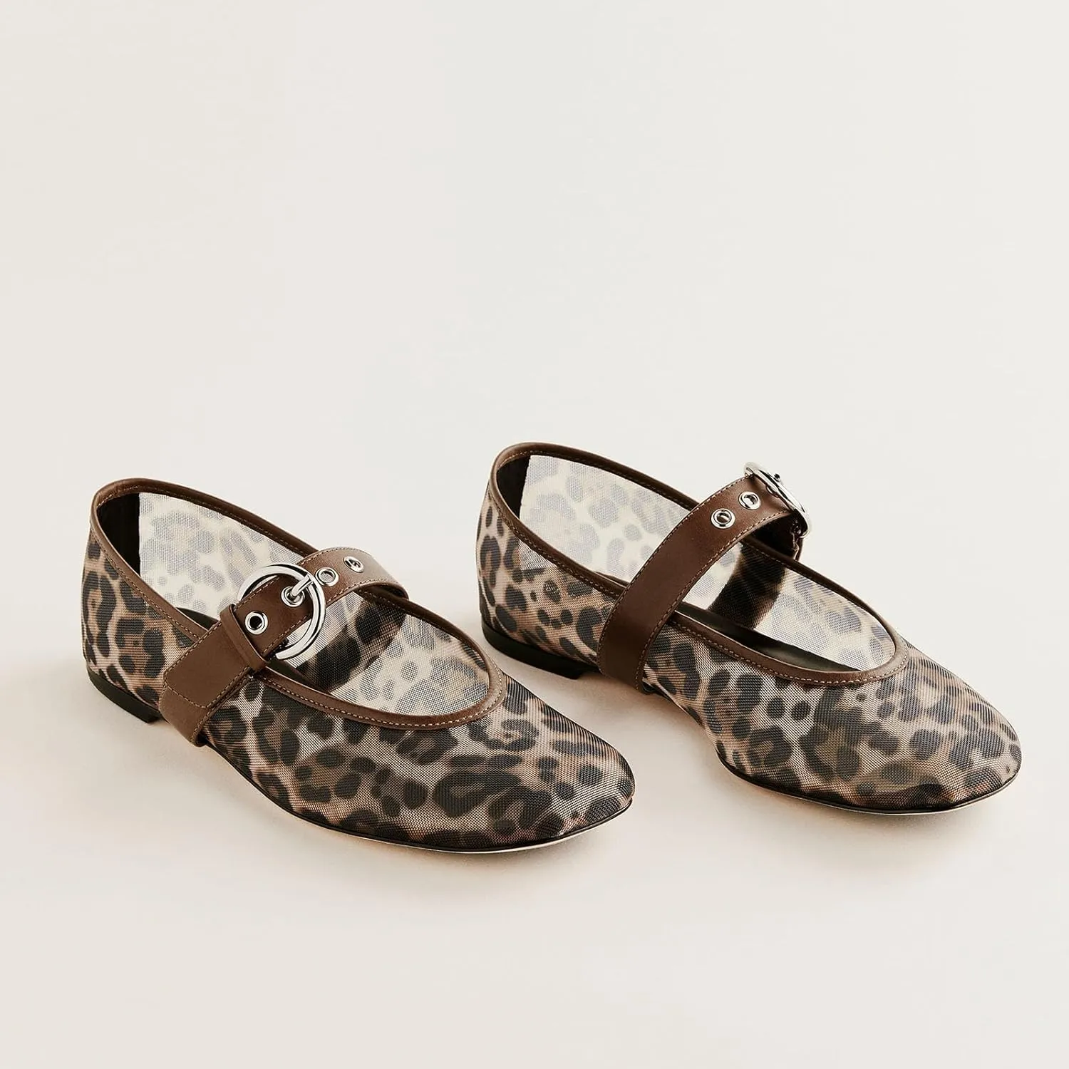 Yishaweiqi Womens Ballet Flats Buckle Strap Mary Jane Flats Comfortable Ballerina Shoes Slip-on Casual Shoes
