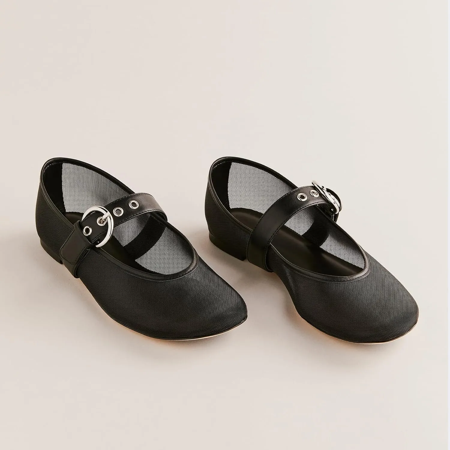Yishaweiqi Womens Ballet Flats Buckle Strap Mary Jane Flats Comfortable Ballerina Shoes Slip-on Casual Shoes