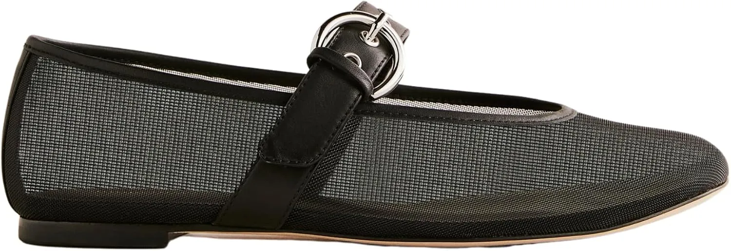 Yishaweiqi Womens Ballet Flats Buckle Strap Mary Jane Flats Comfortable Ballerina Shoes Slip-on Casual Shoes