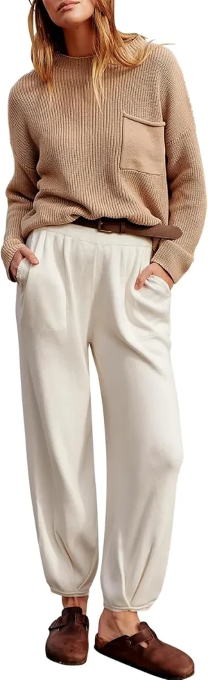 Yuemengxuan Women's 2 Piece Outfits Lounge Sets Long Sleeve Knit Pullover Tops Sweater and Pants Tracksuit Fall Matching Sets
