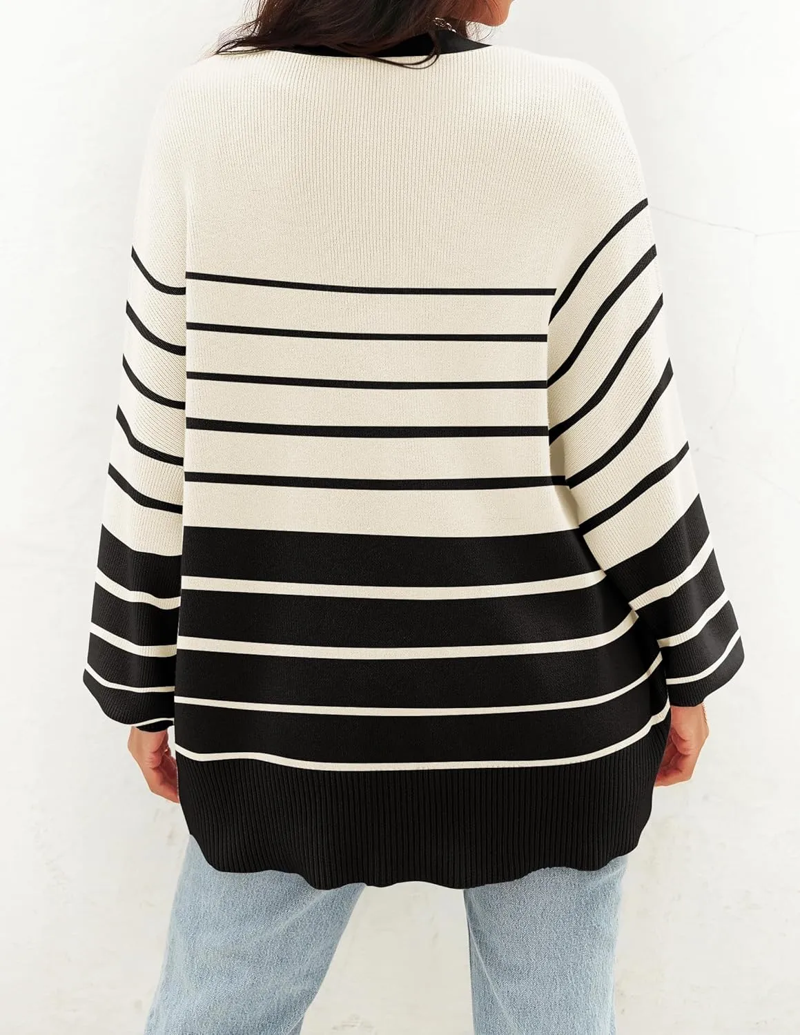 ZESICA Women's Casual Long Sleeve Cardigan V Neck Button Down Open Front Knit Loose Oversized Sweater Coat