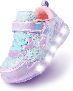 ZKA Toddler Light Up Shoes for Girls Boys Size 5 to Size 13 Sparkle Walking Running Tennis Casual Fashion Sport