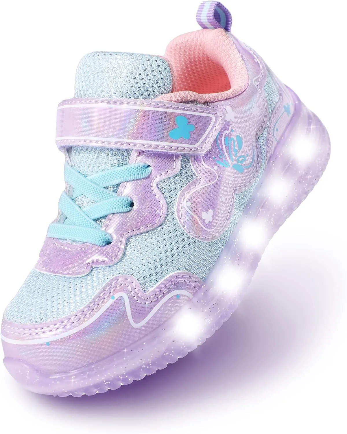 ZKA Toddler Light Up Shoes for Girls Boys Size 5 to Size 13 Sparkle Walking Running Tennis Casual Fashion Sport