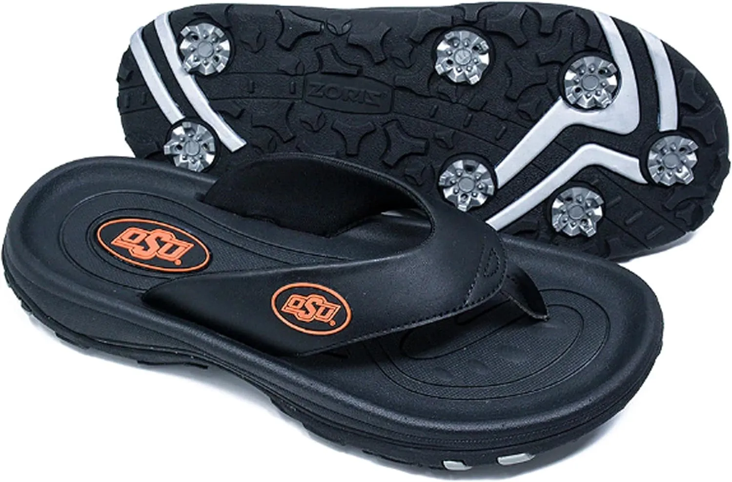 ZORIZ Collegiate Series Golf Sandals for Women and Men, Thong Flip Flops With Removable Spikes, Golf Footwear With Deeper Heel Cup and Higher Sidewalls