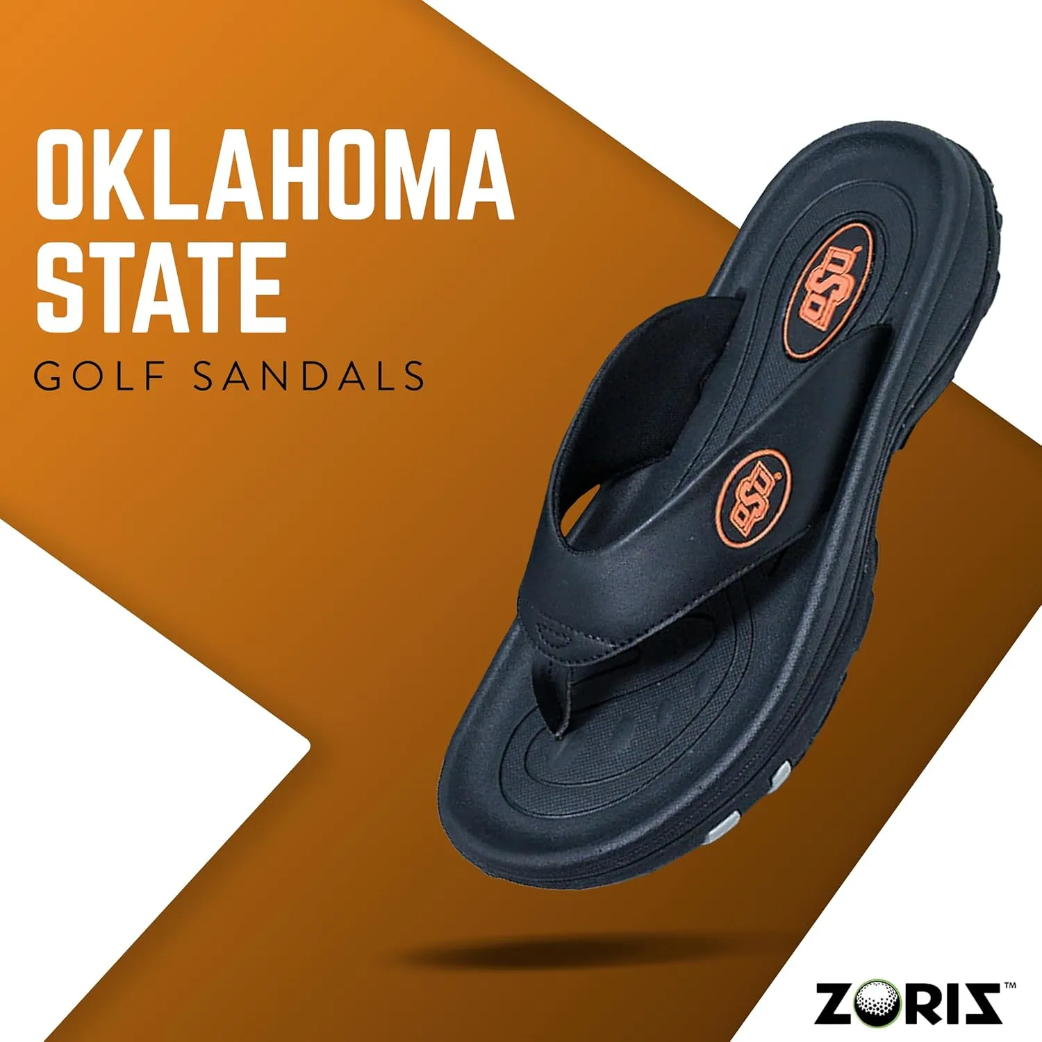 ZORIZ Collegiate Series Golf Sandals for Women and Men, Thong Flip Flops With Removable Spikes, Golf Footwear With Deeper Heel Cup and Higher Sidewalls