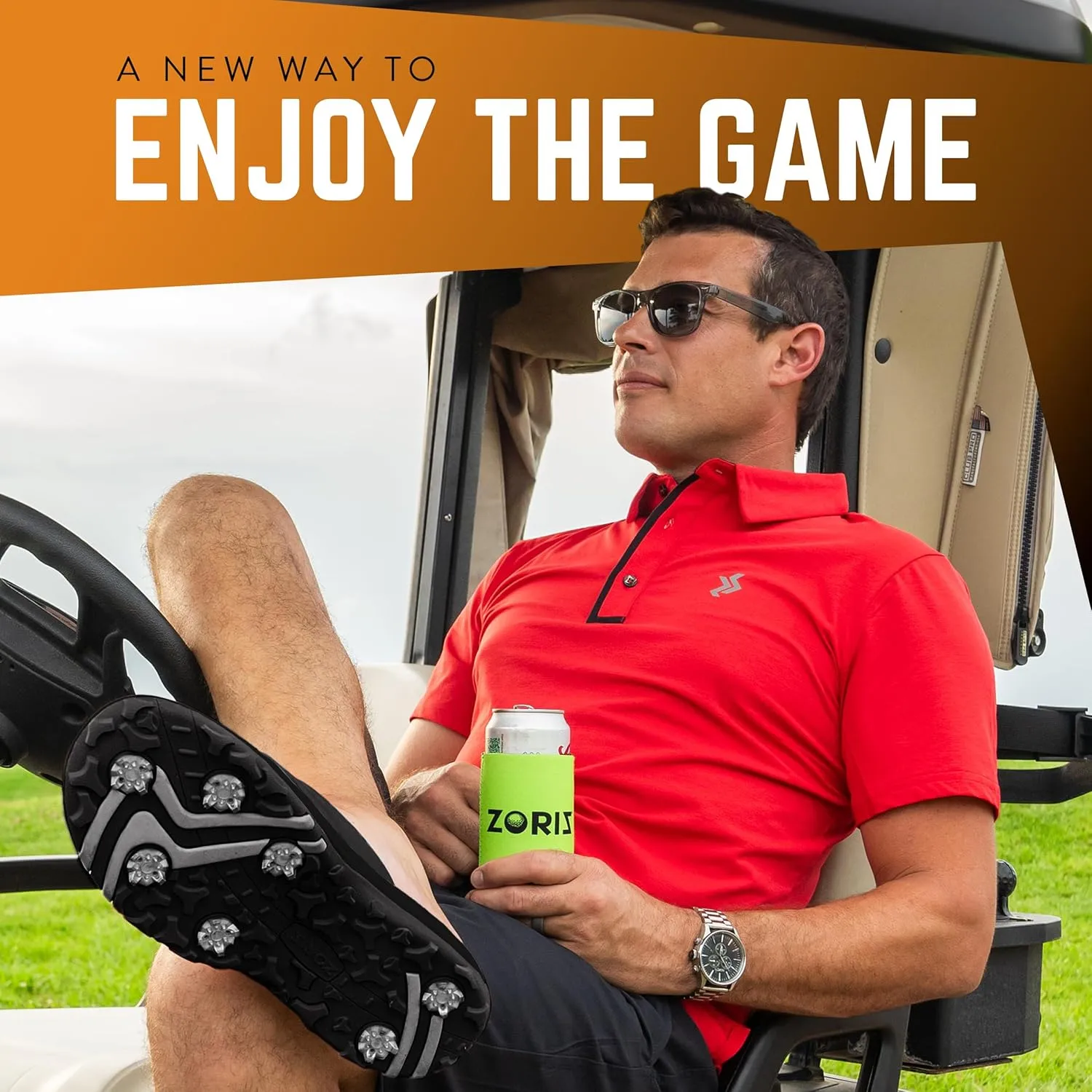 ZORIZ Collegiate Series Golf Sandals for Women and Men, Thong Flip Flops With Removable Spikes, Golf Footwear With Deeper Heel Cup and Higher Sidewalls