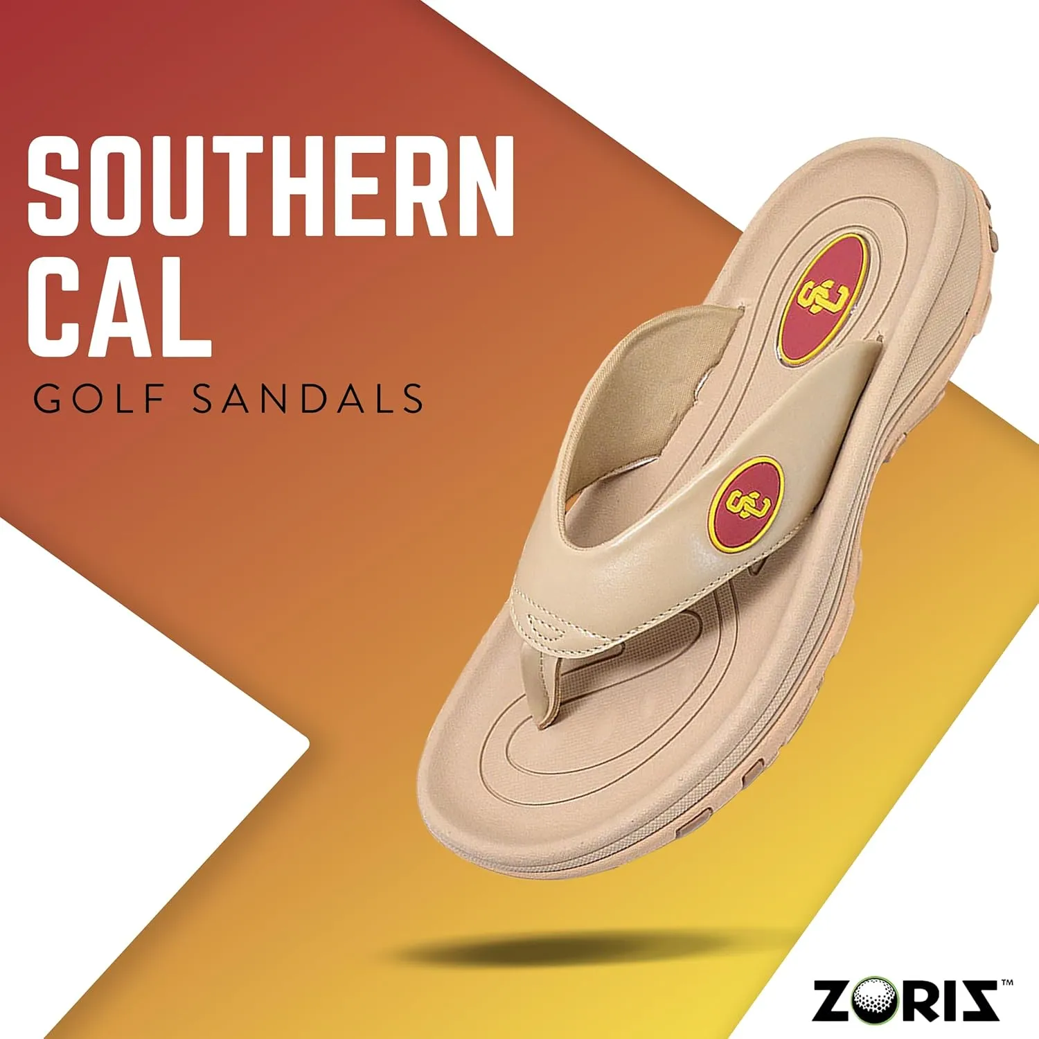 ZORIZ Collegiate Series Golf Sandals for Women and Men, Thong Flip Flops With Removable Spikes, Golf Footwear With Deeper Heel Cup and Higher Sidewalls