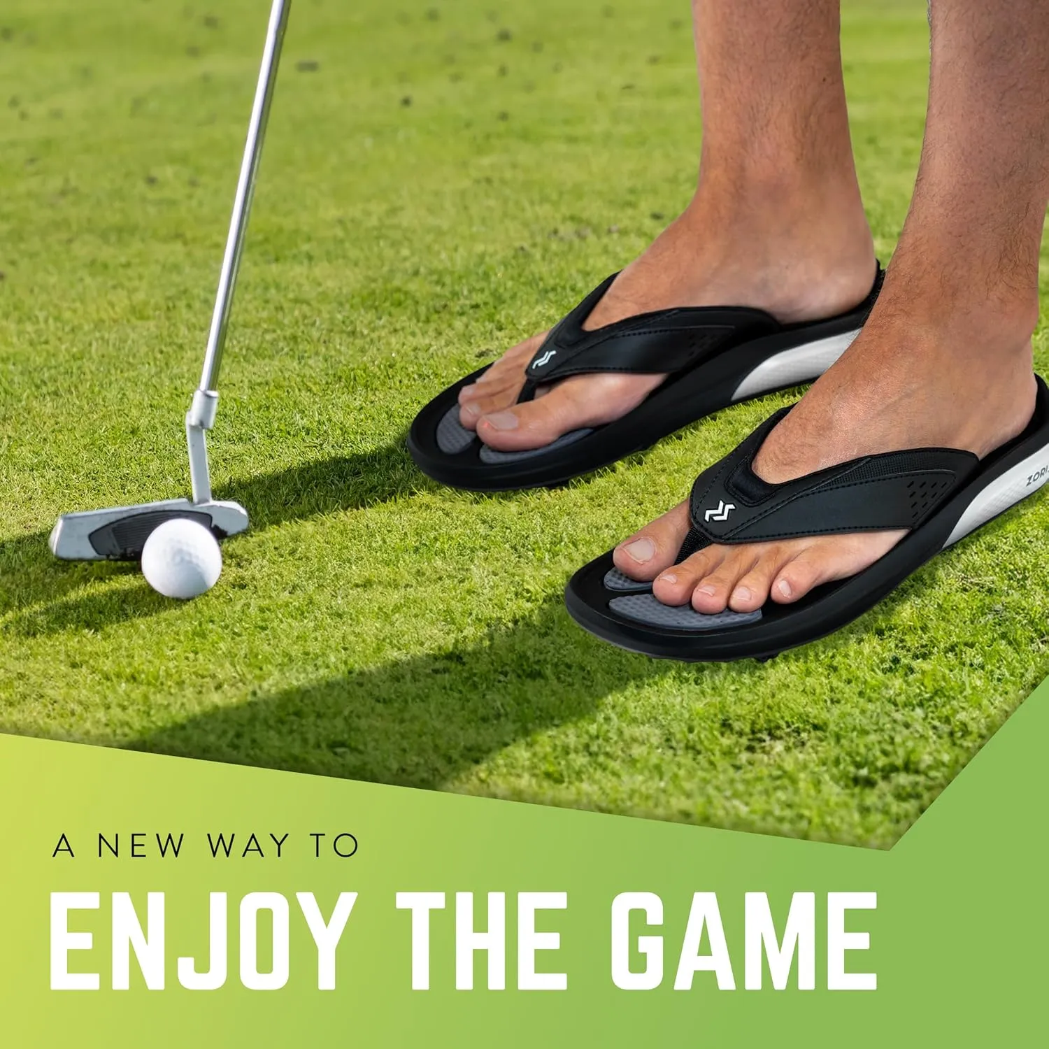 ZORIZ Zoomy Golf Sandals - Unisex Golf Flip Flops With Removable Tornado Golf Cleats - Mens and Womens Sandals for Walking, Beach, or Sports