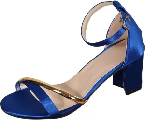 ZSpzx Women's Heeled Sandals Open Toe Slip On Womens Chunky Low Heels Adjustable Ankle Strap Block Sandal Comfortable Orthopedic Summer Backless Elegant Dress Shoes for Party Prom Bridal Wedding