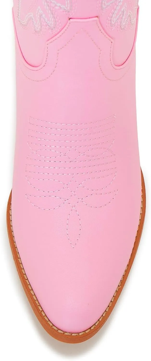 ZXHYZLZ Cowboy Boots For Women -Wide Calf Knee High Cowgirl Boots Botas Vaqueras Para Mujer Classic Embroidered Slip On Pointed Toe Thick Heel western Tall Boots Great For Country Concerts and Parties