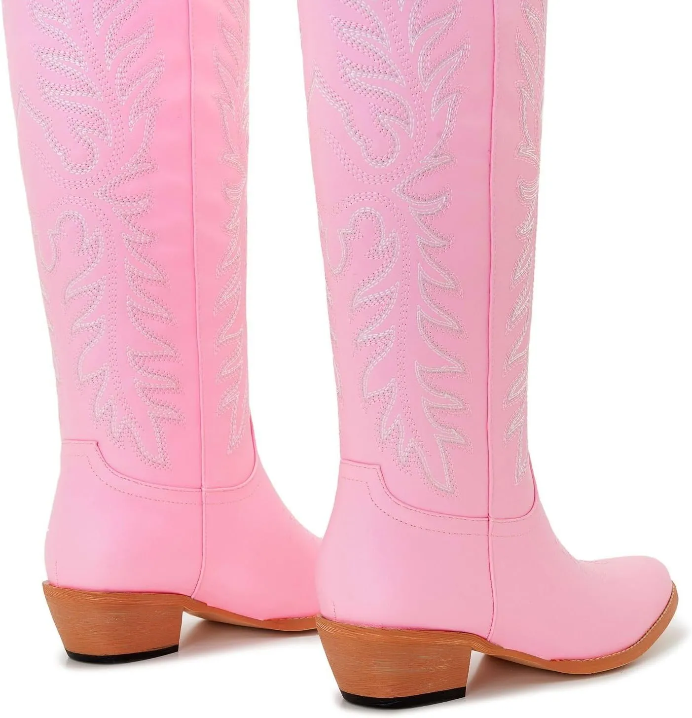 ZXHYZLZ Cowboy Boots For Women -Wide Calf Knee High Cowgirl Boots Botas Vaqueras Para Mujer Classic Embroidered Slip On Pointed Toe Thick Heel western Tall Boots Great For Country Concerts and Parties